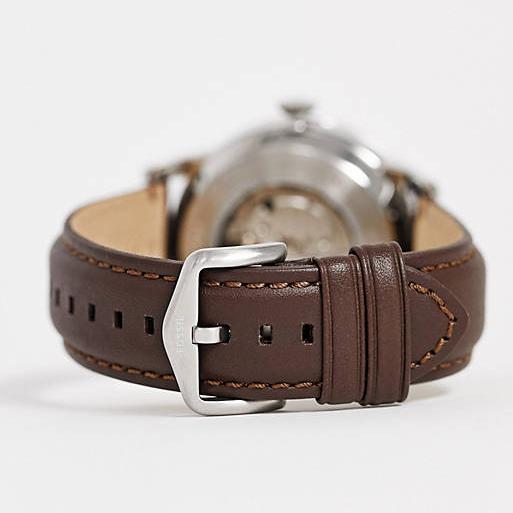 Fossil Townsman Automatic White Dial Brown Leather Strap Watch for Men - ME3064 Buy Now By Fossil