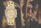 Michael Kors Ritz Chronograph Gold Dial Gold Steel Strap Watch For Women - MK6597 Buy Now By Michael Kors