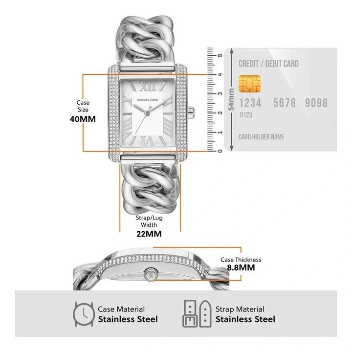 Michael Kors Emery Three Hand White Dial Silver Steel Strap Watch For Women - MK7438 Buy Now By Michael Kors