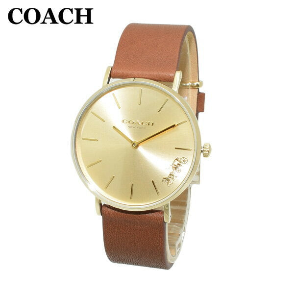 Coach Perry Gold Dial Brown Leather Strap Watch for Women - 14503331 Buy Now By Coach