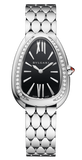 Bvlgari Serpenti Seduttori Diamonds Black Dial Silver Steel Strap Watch for Women - SERPENTI103449 Buy Now By Bvlgari