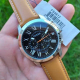 Fossil Grant Chronograph Green Dial Brown Leather Strap Watch for Men - FS4918 Buy Now By Fossil