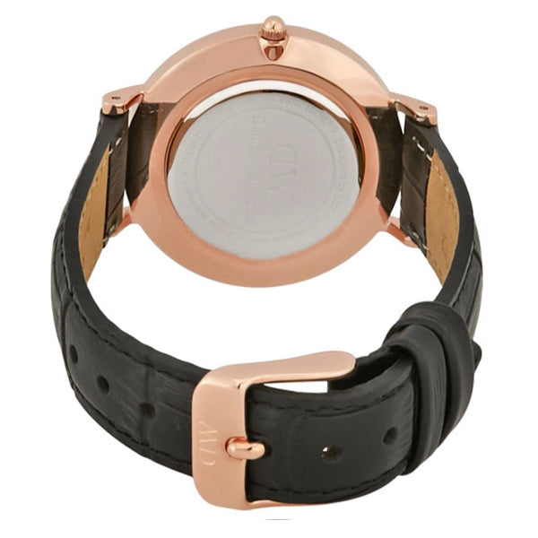 Daniel Wellington Petite Reading White Dial Black Leather Strap Watch For Women - DW00100173 Buy Now By Daniel Wellington