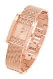 Guess Nouveau Diamonds Rose Gold Dial Rose Gold Mesh Bracelet Watch for Women - W0127L3 Buy Now By Guess