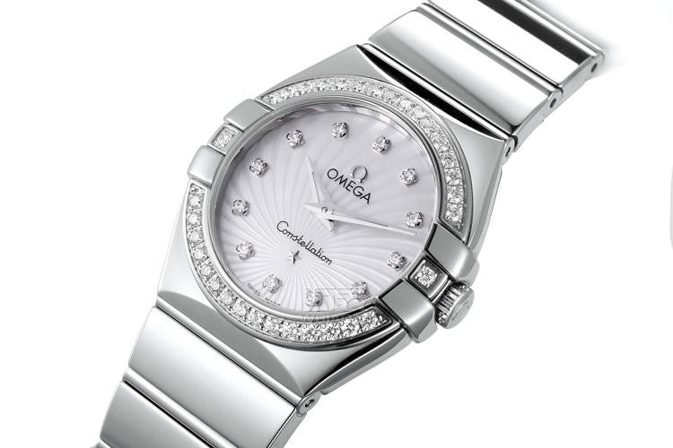 Omega Constellation Quartz Diamonds Silver Dial Silver Steel Strap Watch for Women - 123.15.27.60.55.004 Buy Now By Omega