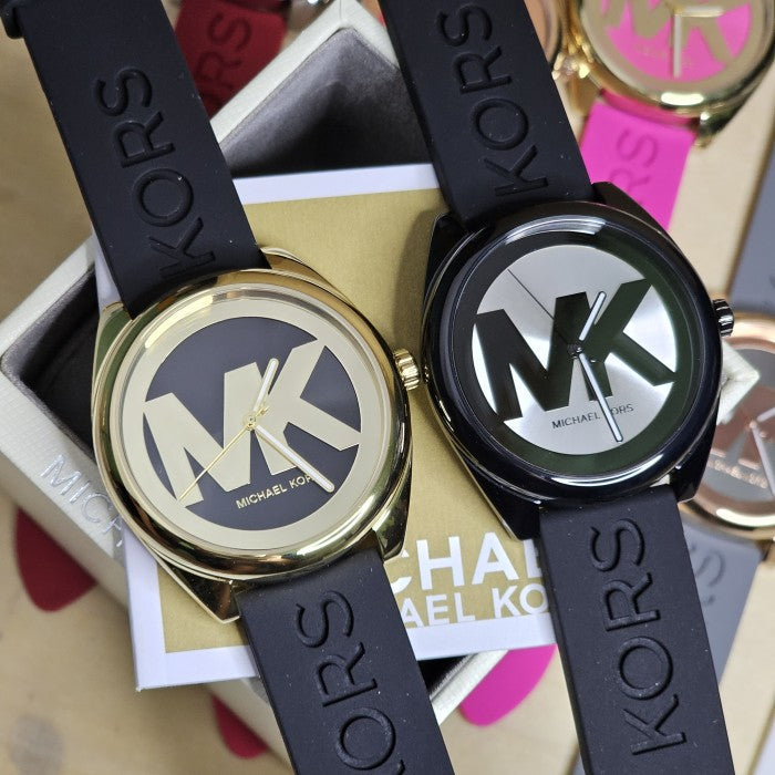 Michael Kors Janelle Quartz Silver Dial Black Rubber Strap Watch For Women - MK7138 Buy Now By Michael Kors