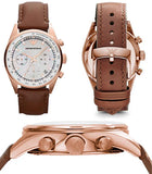 Emporio Armani Sportivo Chronograph White Dial Brown Leather Strap Watch For Men - AR5996 Buy Now By Emporio Armani