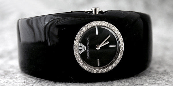 Emporio Armani Casual Analog Black Dial Black Leather Strap Watch For Women - AR0739 Buy Now By Emporio Armani