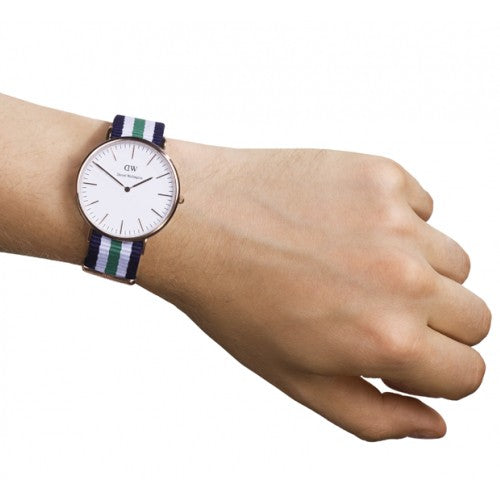 Daniel Wellington Classic Nottingham White Dial Two Tone NATO Strap Watch For Men - 0108DW Buy Now By Daniel Wellington