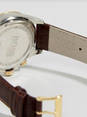 Hugo Boss Ikon White Dial Brown Leather Strap Watch for Men - 1513174 Buy Now By Hugo Boss