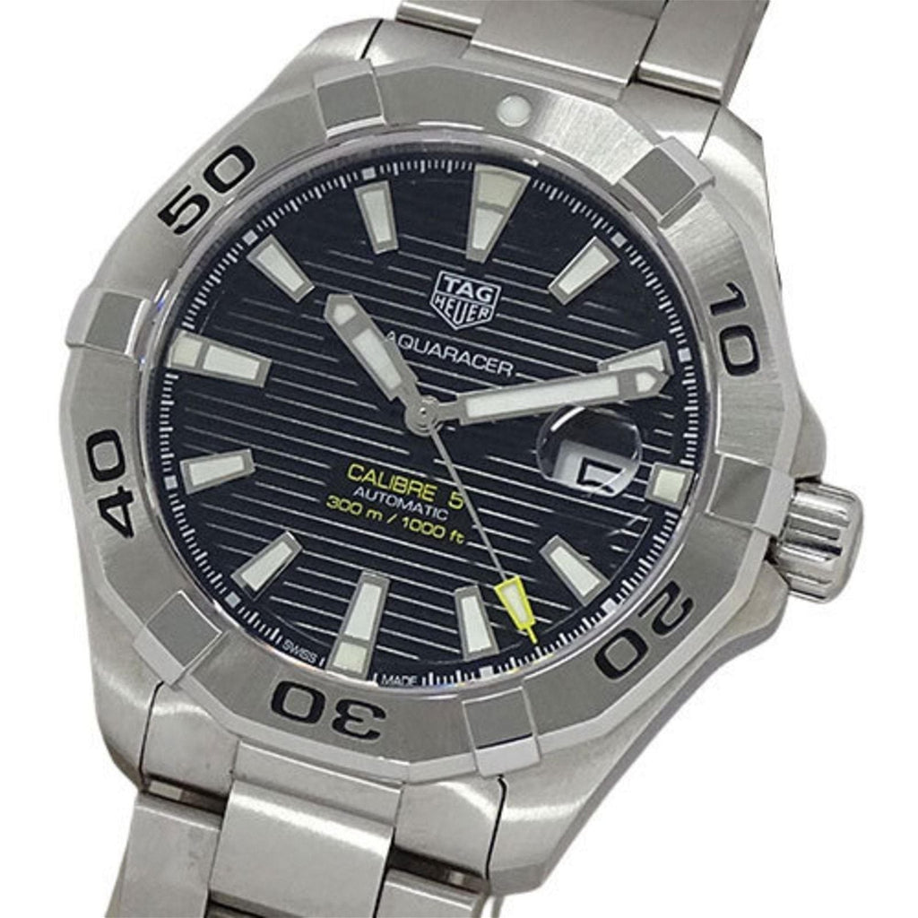 Tag Heuer Aquaracer Automatic Black Dial Silver Steel Strap Watch for Men - WAY2010.BA0927 Buy Now By Tag Heuer