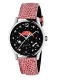 Gucci G-Timeless Moonphase Black Dial Pink Leather Strap Watch For Women - YA1264046 Buy Now By Gucci