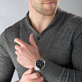 Emporio Armani Giovanni Chronograph Black Dial Silver Steel Strap Watch For Men - AR11208 Buy Now By Emporio Armani