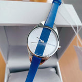 Calvin Klein Rebel Blue Silver Dial Blue Leather Strap Watch for Women - K8P231V6 Buy Now By Calvin Klein