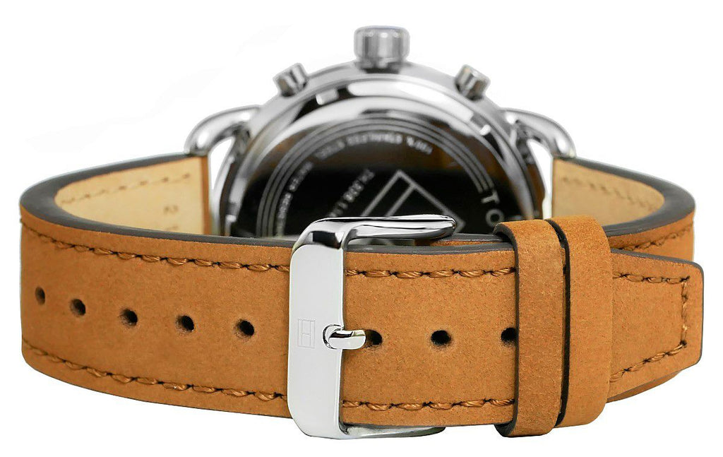 Tommy Hilfiger Briggs Chronograph Blue Dial Brown Leather Strap Watch for Men - 1791424 Buy Now By Tommy Hilfiger