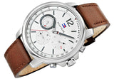 Tommy Hilfiger Landon Chronograph White Dial Brown Leather Strap Watch for Men - 1791531 Buy Now By Tommy Hilfiger