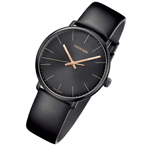 Calvin Klein High Noon Quartz Black Dial Black Leather Strap Watch for Men - K8M214CB Buy Now By Calvin Klein