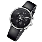 Calvin Klein High Noon Chronograph Black Dial Black Leather Strap Watch for Men - K8M271C1 Buy Now By Calvin Klein
