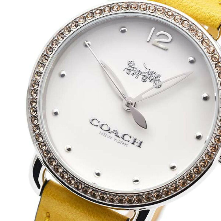 Coach Delancey White Dial Yellow Leather Strap Watch for Women - 14502882 Buy Now By Coach