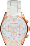 Emporio Armani Sportivo Silver Dial White Silicone Strap Watch For Women - AR5920 Buy Now By Emporio Armani