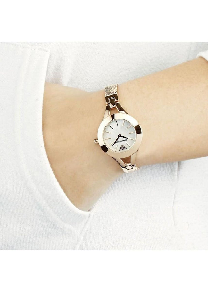 Emporio Armani Chiara Analog White Dial Rose Gold Steel Strap Watch For Women - AR7329 Buy Now By Emporio Armani