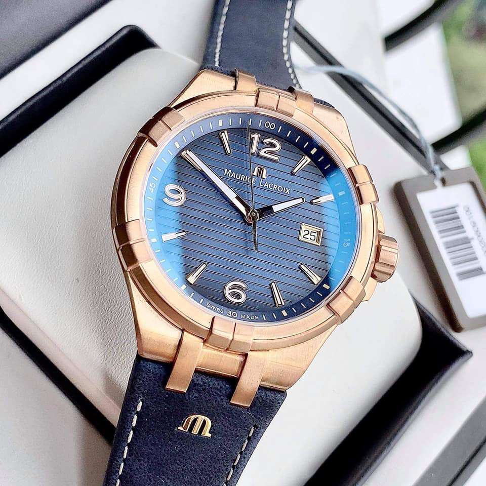 Maurice Lacroix Aikon Date Limited Edition Blue Dial Blue Leather Strap Watch For Men - AI1028-BRZ01-420-1 Buy Now By Maurice Lacroix
