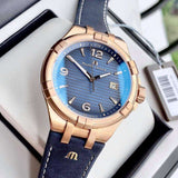 Maurice Lacroix Aikon Date Limited Edition Blue Dial Blue Leather Strap Watch For Men - AI1028-BRZ01-420-1 Buy Now By Maurice Lacroix