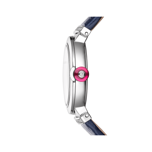 Bvlgari Lvcea Intarsio Aventurine Diamonds Blue Dial Blue Leather Strap Watch for Women - LVCEA103617 Buy Now By Bvlgari