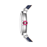 Bvlgari Lvcea Intarsio Aventurine Diamonds Blue Dial Blue Leather Strap Watch for Women - LVCEA103617 Buy Now By Bvlgari