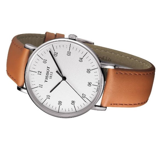 Tissot T Classic Everytime Large White Dial Brown Leather Strap Watch For Men - T109.610.16.037.00 Buy Now By Tissot