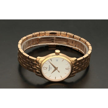 Tissot T Classic Tradition Lady White Dial Rose Gold Steel Strap Watch for Women - T063.210.33.037.00 Buy Now By Tissot