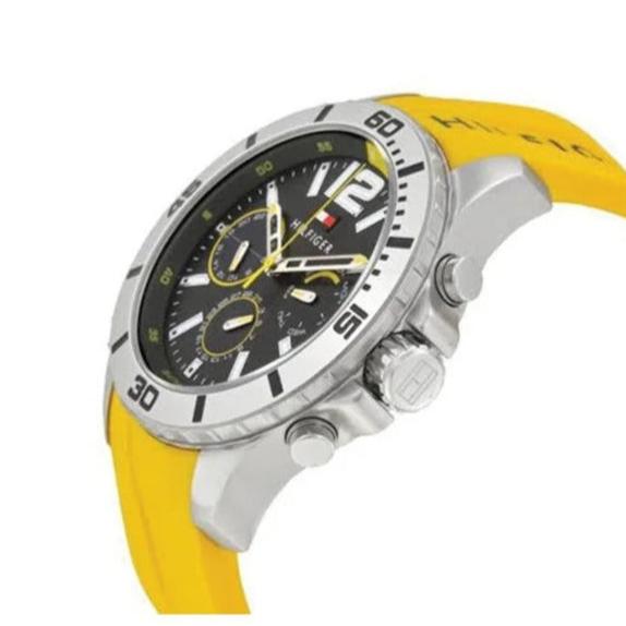 Tommy Hilfiger Sports Multifunction Black Dial Yellow Rubber Strap Watch for Men - 1791144 Buy Now By Tommy Hilfiger
