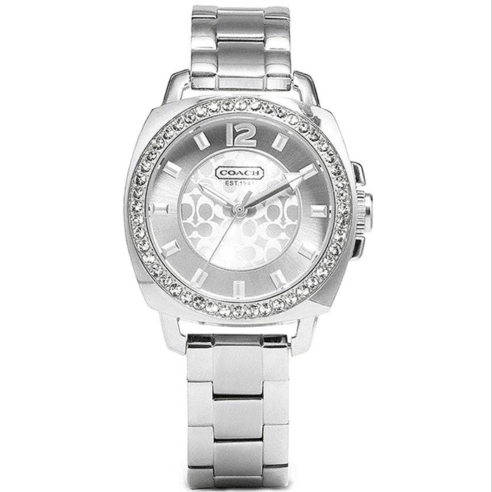 Coach Mini Boyfriend Diamonds Silver Dial Silver Steel Strap Watch for Women - 14501699 Buy Now By Coach