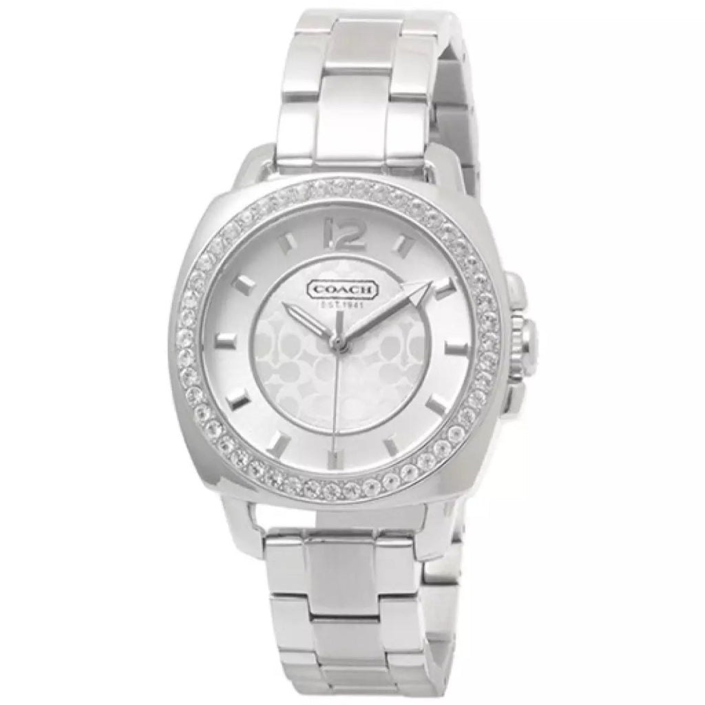 Coach Mini Boyfriend Diamonds Silver Dial Silver Steel Strap Watch for Women - 14501699 Buy Now By Coach
