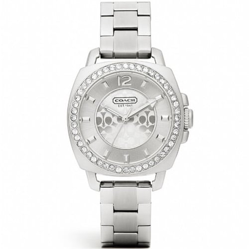 Coach Mini Boyfriend Diamonds Silver Dial Silver Steel Strap Watch for Women - 14501699 Buy Now By Coach