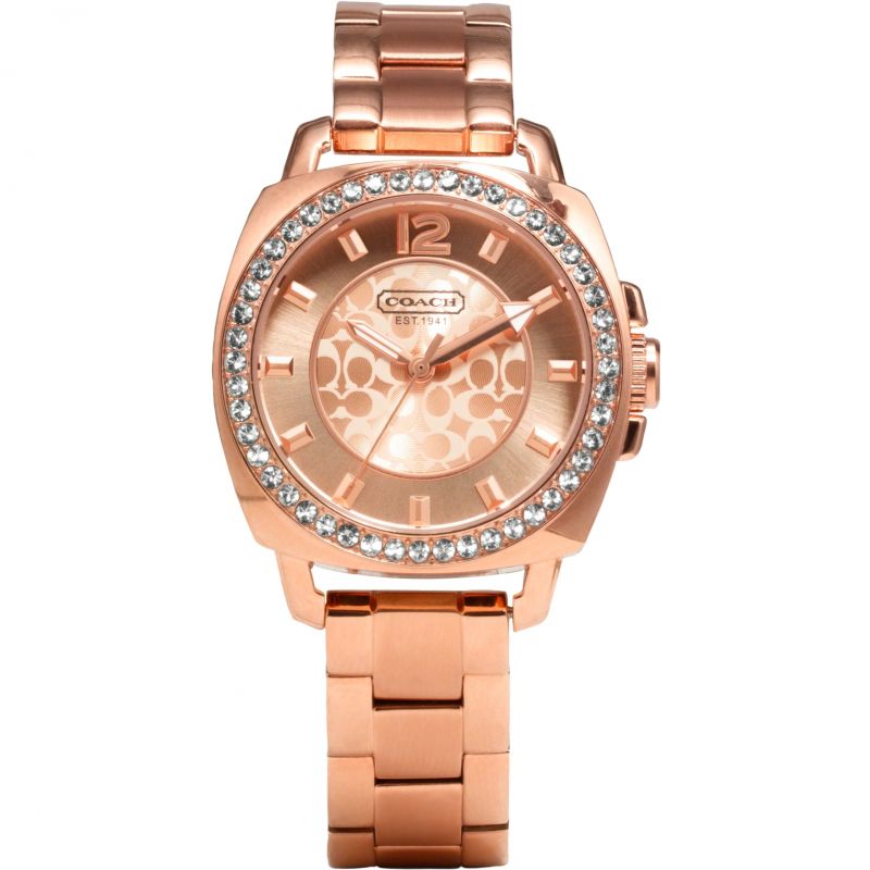Coach Mini Boyfriend Rose Gold Dial Rose Gold Steel Strap Watch for Women - 14501701 Buy Now By Coach