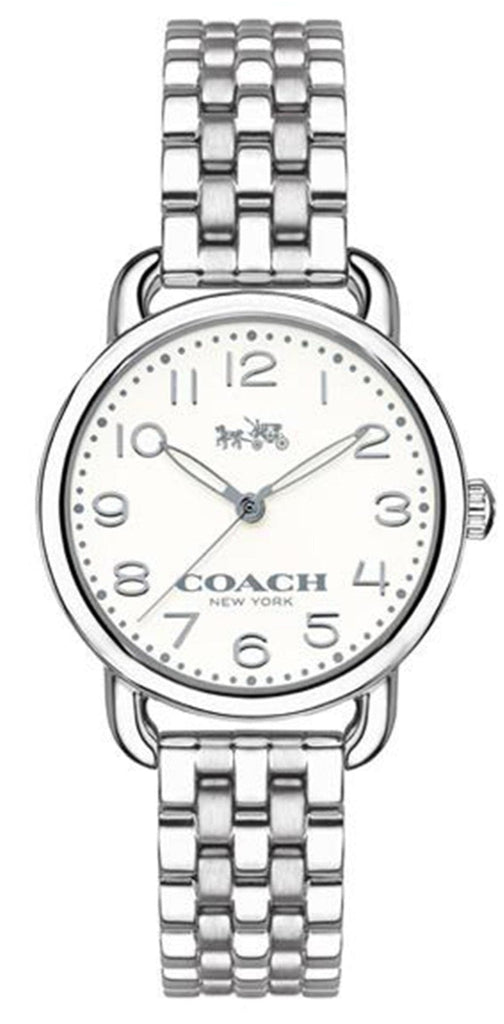 Coach Delancey White Dial Silver Steel Strap Watch for Women - 14502240 Buy Now By Coach