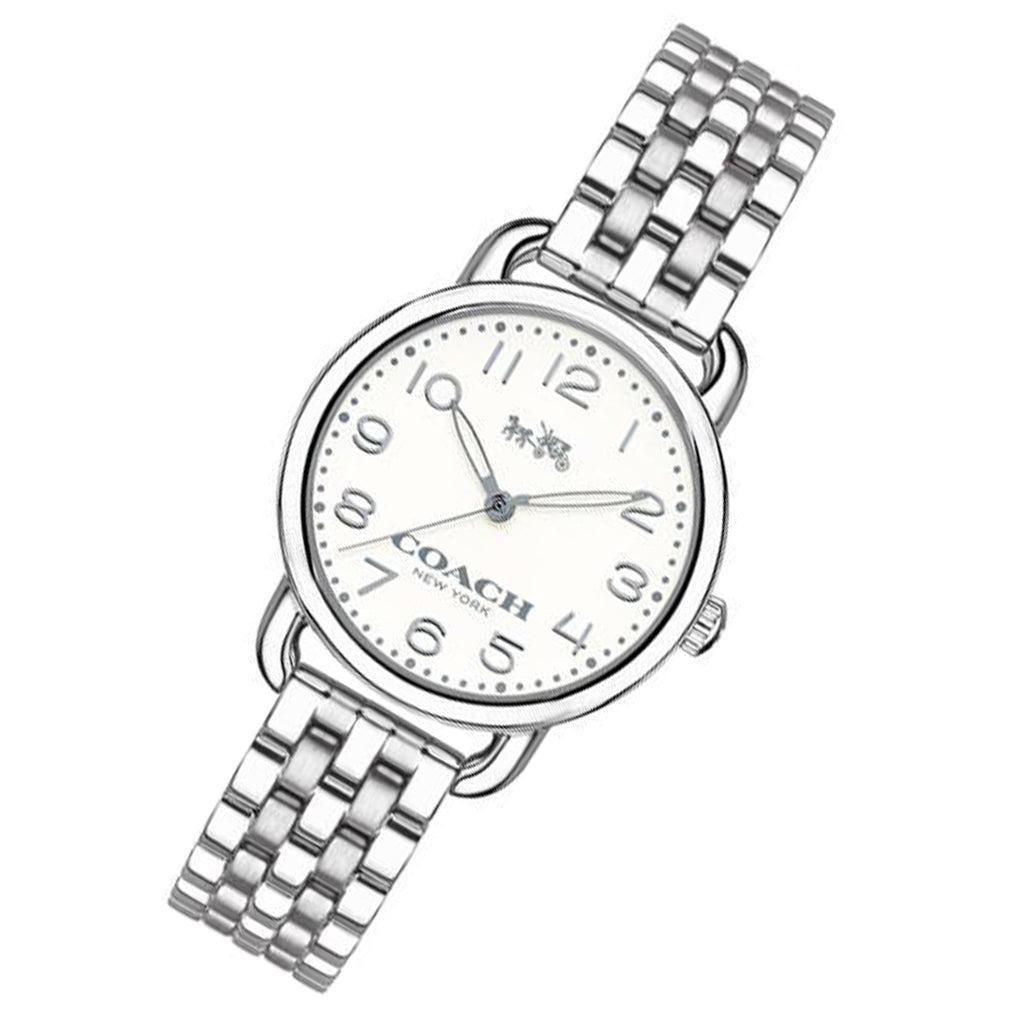 Coach Delancey White Dial Silver Steel Strap Watch for Women - 14502240 Buy Now By Coach