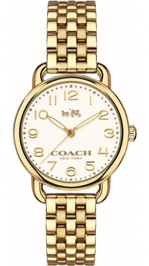 Coach Delancey White Dial Gold Steel Strap Watch for Women - 14502241 Buy Now By Coach