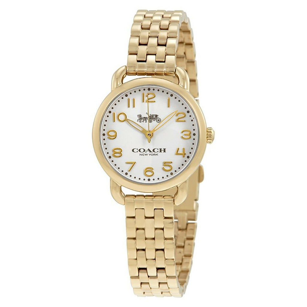 Coach Delancey White Dial Gold Steel Strap Watch for Women - 14502241 Buy Now By Coach
