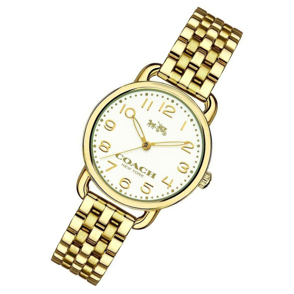 Coach Delancey White Dial Gold Steel Strap Watch for Women - 14502241 Buy Now By Coach