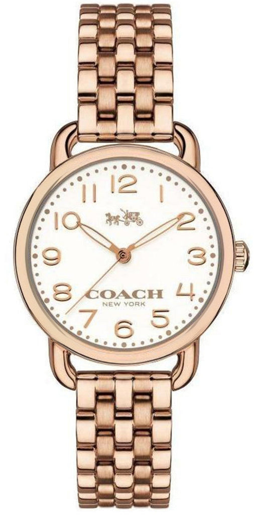 Coach Delancey White Dial Rose Gold Steel Strap Watch for Women - 14502242 Buy Now By Coach