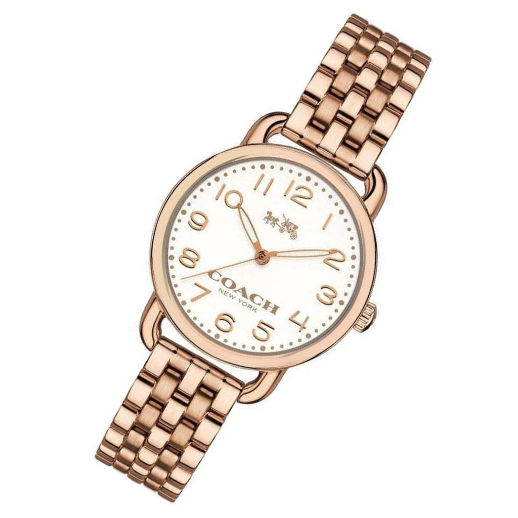 Coach Delancey White Dial Rose Gold Steel Strap Watch for Women - 14502242 Buy Now By Coach