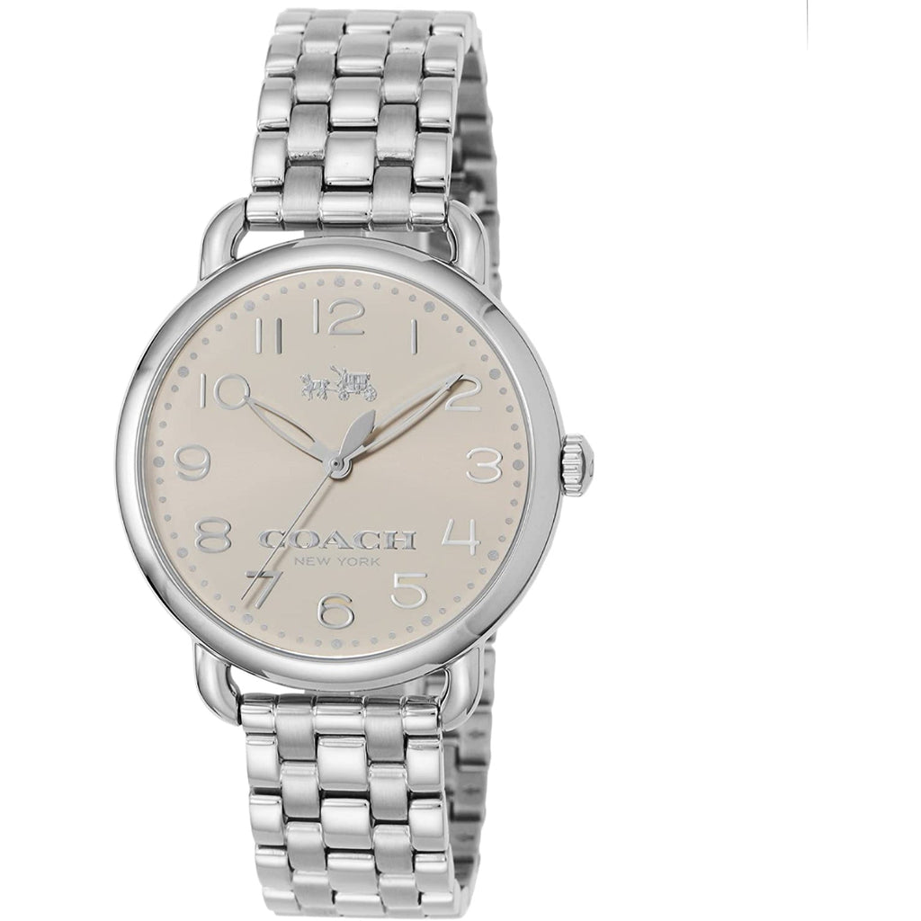 Coach Delancey Classic White Dial Silver Steel Strap Watch for Women - 14502260 Buy Now By Coach