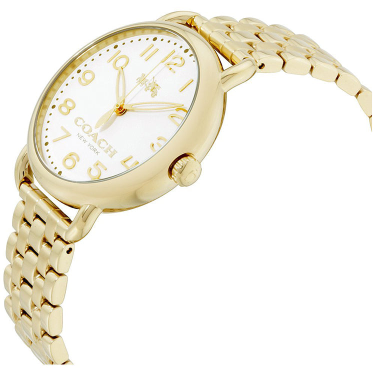 Coach Delancey White Dial Gold Steel Strap Watch for Women - 14502241 Buy Now By Coach