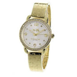 Coach Delancey Diamonds Silver Dial Gold Steel Strap Watch for Women - 14502354 Buy Now By Coach