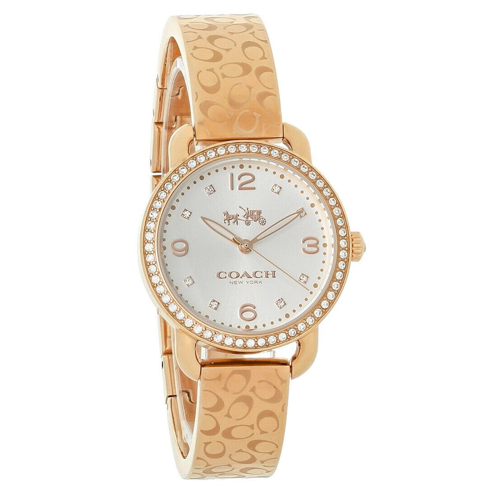 Coach Delancey Silver Dial Rose Gold Steel Strap Watch for Women - 14502355 Buy Now By Coach