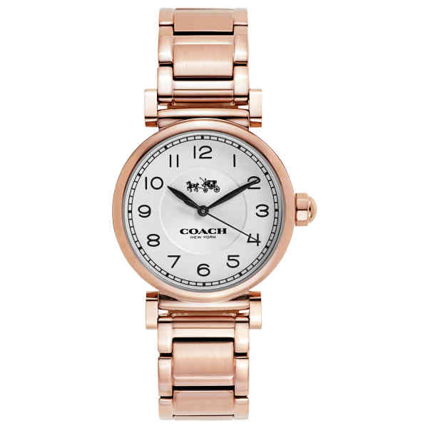 Coach Madison White Dial Rose Gold Steel Strap Watch for Women - 14502395 Buy Now By Coach