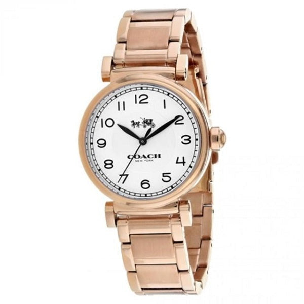 Coach Madison White Dial Rose Gold Steel Strap Watch for Women - 14502398 Buy Now By Coach