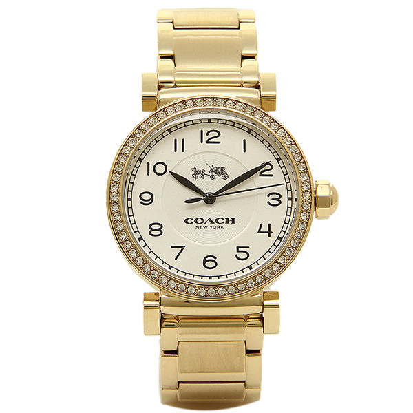 Coach Madison White Dial Gold Steel Strap Watch for Women - 14502397 Buy Now By Coach